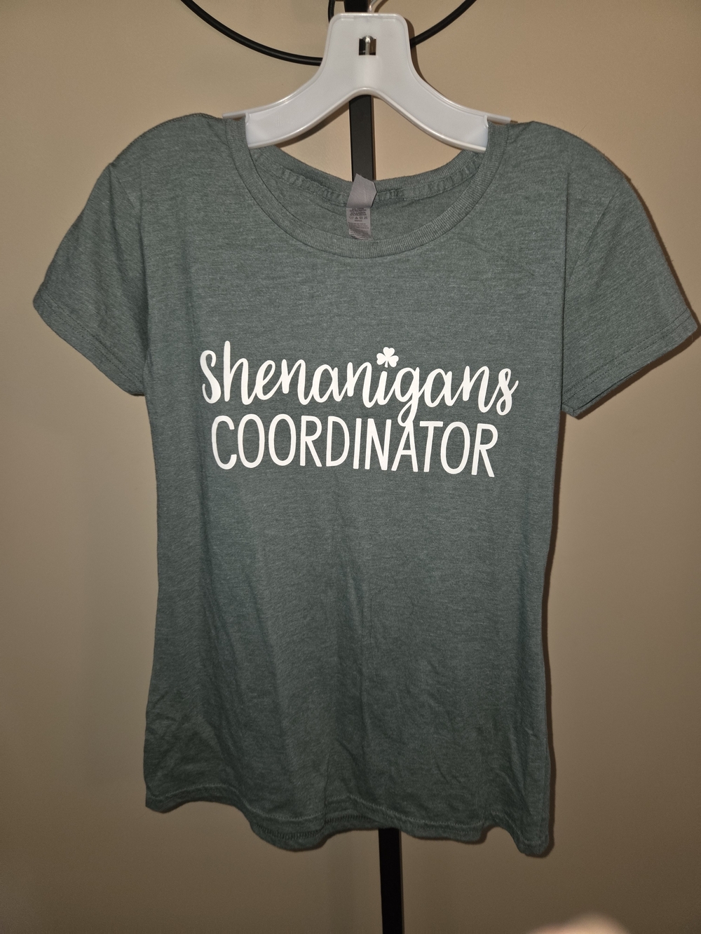 Gildan Heather Green "Shenanigans Coordinator" Short Sleeve Tee